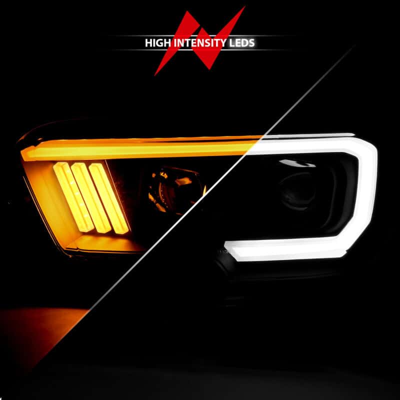 ANZO — ANZO 2016-2017 Toyota Tacoma Projector Headlights w/ Plank Style Switchback Black w/ Amber
Projector Headlights
Head Light Set - view 14