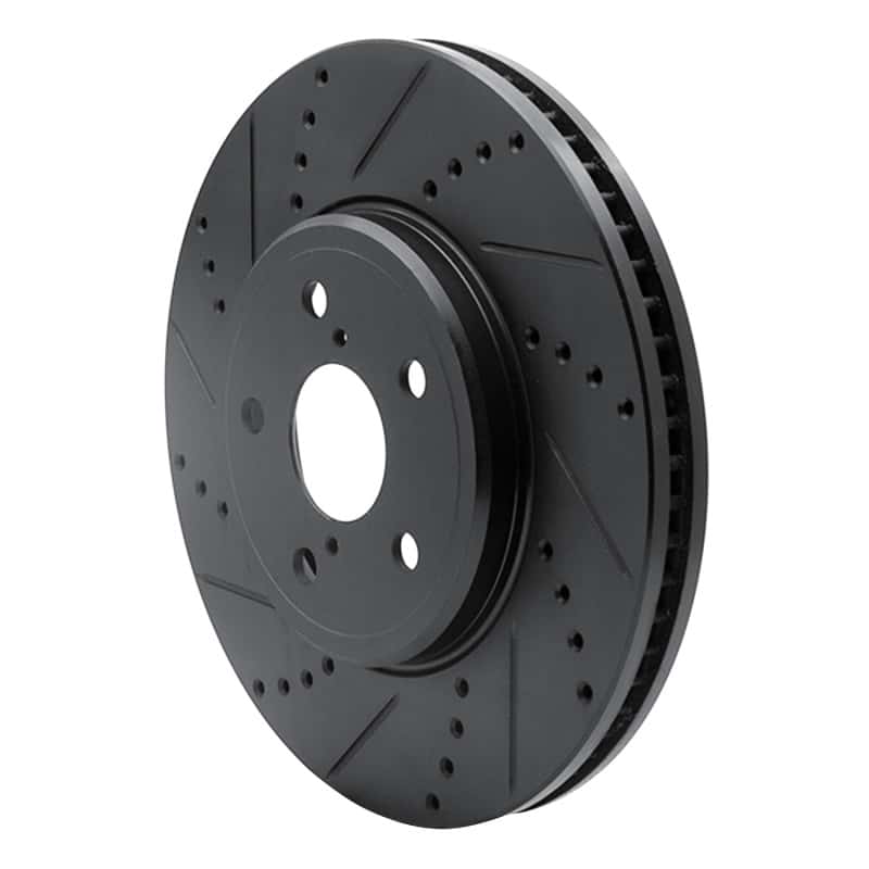 R1 Concepts — R1 01-06 Lexus LS430 Front Left Drilled & Slotted Black Brake Rotor
R1 Brake Rotor Drill - view 2