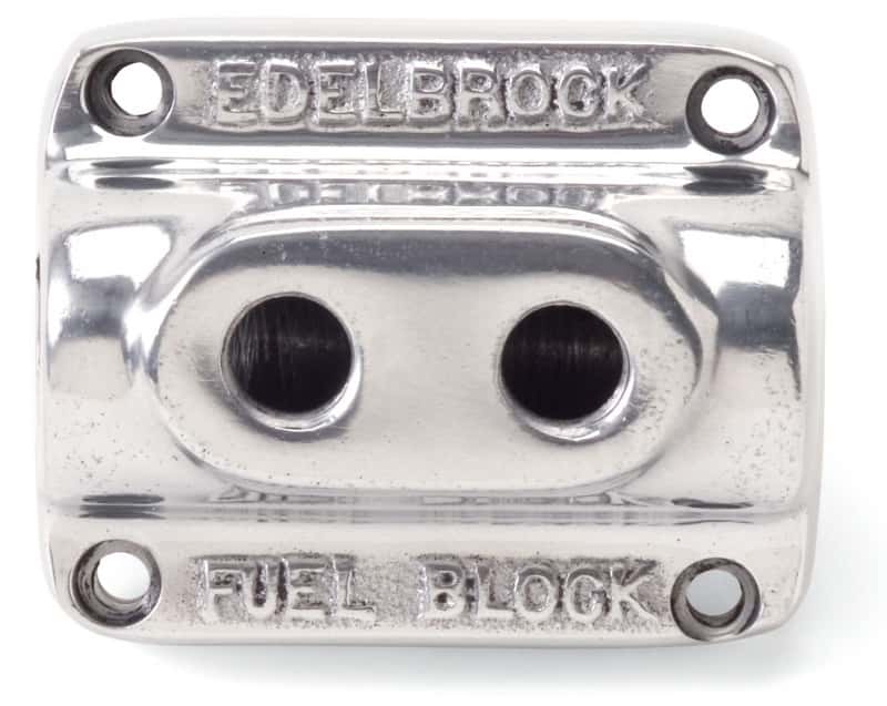Edelbrock — Edelbrock Polished Fuel Block Dual Carb
CARB COMPONENTS - view 1