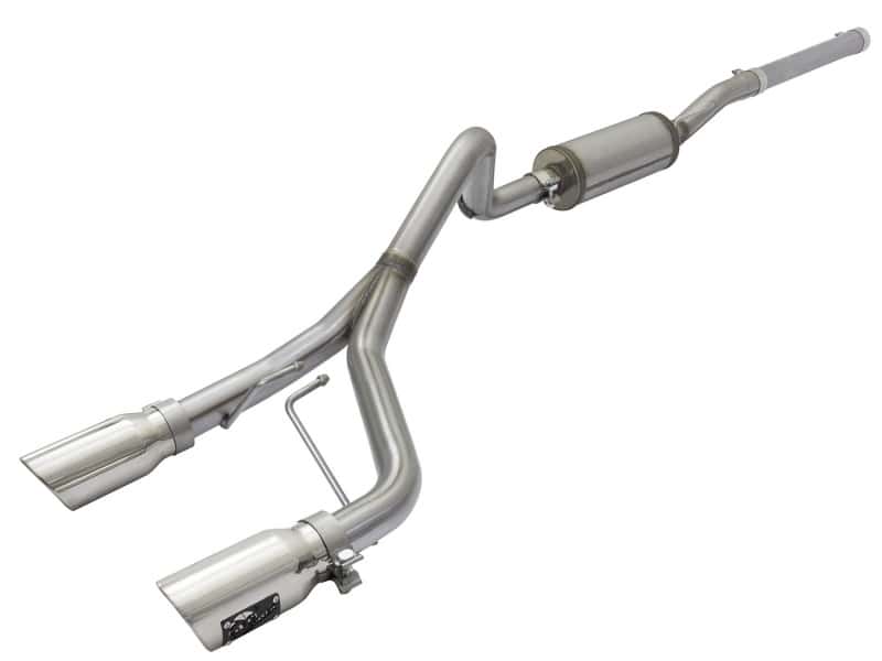 aFe — aFe Rebel Series CB 2.5in Dual Center Exit SS Exhaust w/ Polish Tip 07-15 Jeep Wrangler 3.6L/3.8L V6
Cat-Back Exhaust - view 1