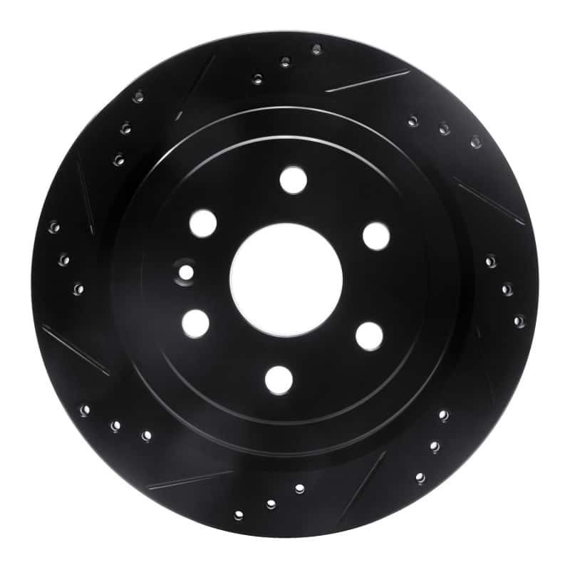 R1 Concepts — R1 10-16 Cadillac SRX Rear Left Drilled & Slotted Black Brake Rotor
R1 Brake Rotor Drill - view 1