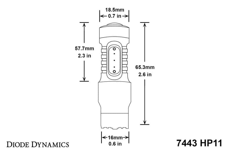Diode Dynamics — Diode Dynamics 7443 LED Bulb HP11 LED - Amber (Single) - view 5