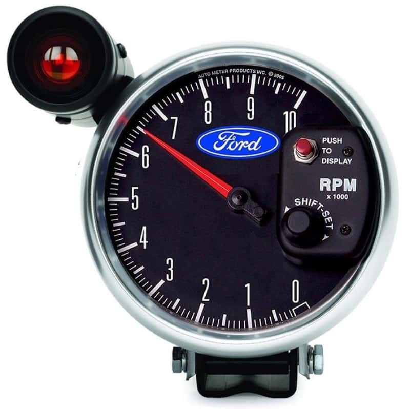 AutoMeter — Autometer Ford 5in. 10K RPM Pedestal w/ Ext. Shift-Lite Tachometer Gauge
5" TACH, 10K, SHFTLT - view 2