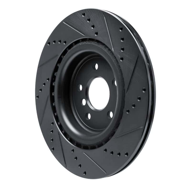 R1 Concepts — R1 16-24 Jaguar XF Rear Left Drilled & Slotted Black Brake Rotor
R1 Brake Rotor Drill - view 4