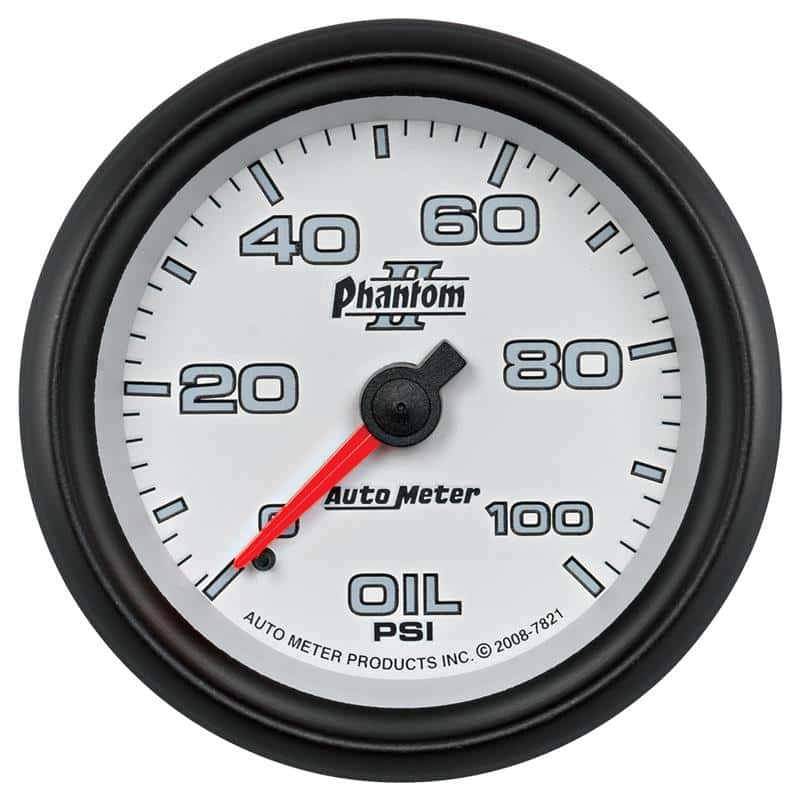 AutoMeter — Autometer Phantom II 2-5/8in 100 PSI Mechanical Oil Pressure Gauge
2-5/8" OIL PRESS, 0- - view 2