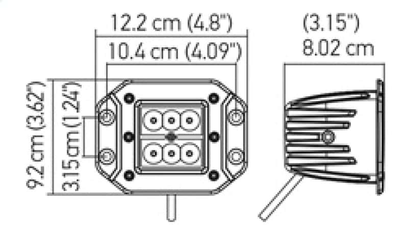 Hella — Hella Value Fit Flush Mount 3in 18W Cube Flood Beam LED Light - view 4