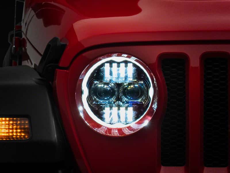 Raxiom — Raxiom 18-23 Jeep Wrangler JL Axial Series 9-In Angel Eye LED Headlights- Blk Housing (Clear Lens)
Headlights - view 1