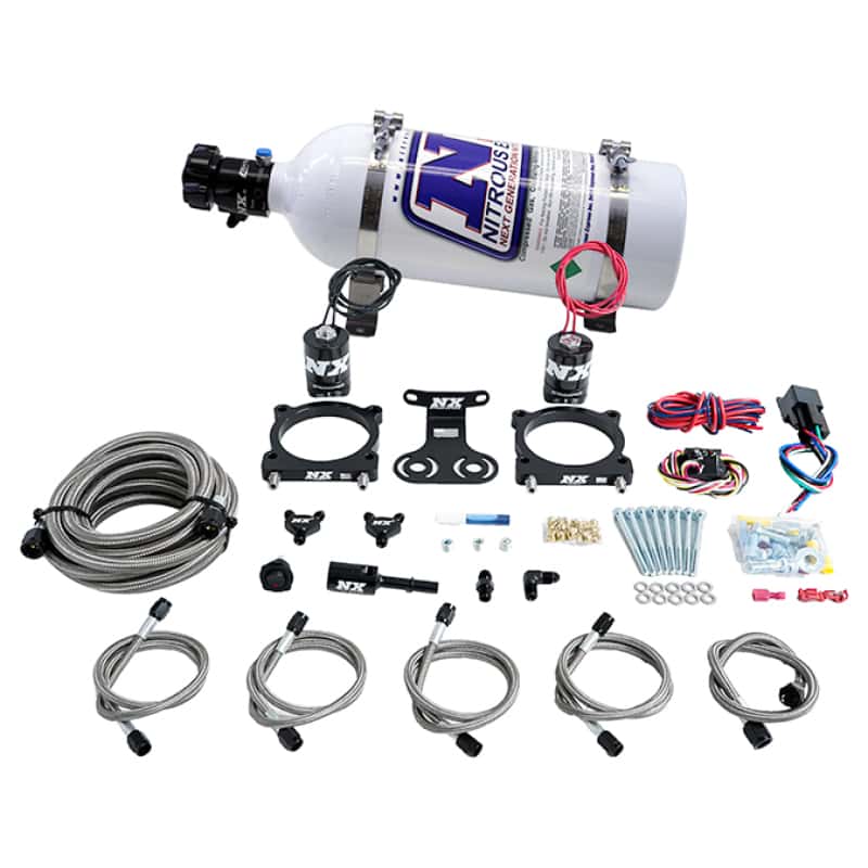 Nitrous Express — Nitrous Express 2024+ Ford Mustang 5.0L Dual Throttle Body Plate System w/5lb Bottle
Injection System Kit - view 1