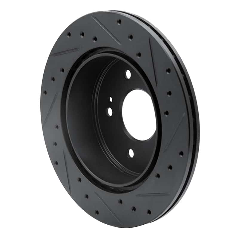 R1 Concepts — R1 06-12 Mitsubishi Eclipse Rear Left Drilled & Slotted Black Brake Rotor
R1 Brake Rotor Drill - view 4