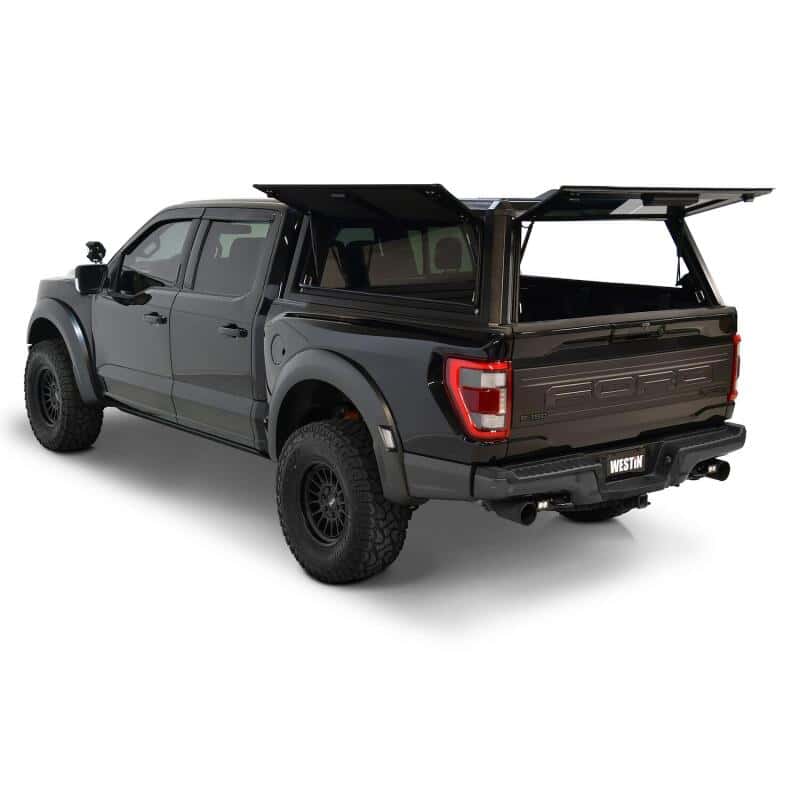 Westin — Westin EXP Truck Cap COMPLETE KIT A + BS (21-25 Ford F-150/Lightning/Raptor CC 5.5ft. Bed) - Black - view 5