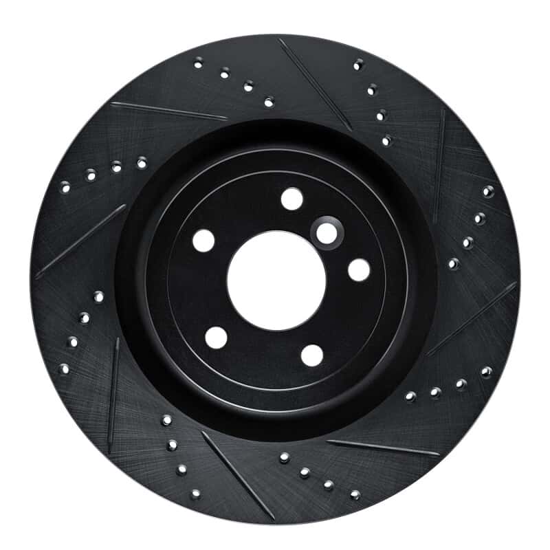 R1 Concepts — R1 16-24 Jaguar XF Rear Right Drilled & Slotted Black Brake Rotor
R1 Brake Rotor Drill - view 1
