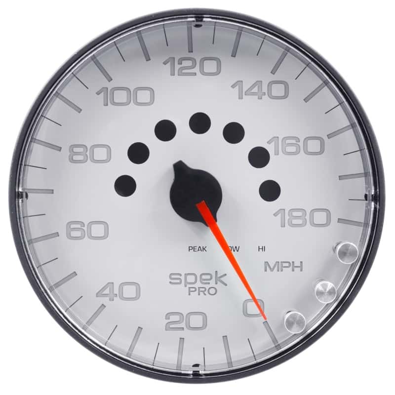 AutoMeter — Autometer Spek-Pro Gauge Speedometer 5in 180 Mph Elec. Programmable White/Black
GA 5" SPEEDO WFB SPK - view 4