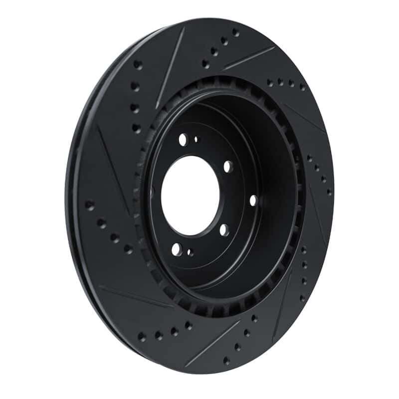 R1 Concepts — R1 08-15 Mitsubishi Lancer Rear Right Drilled & Slotted Black Brake Rotor
R1 Brake Rotor Drill - view 4