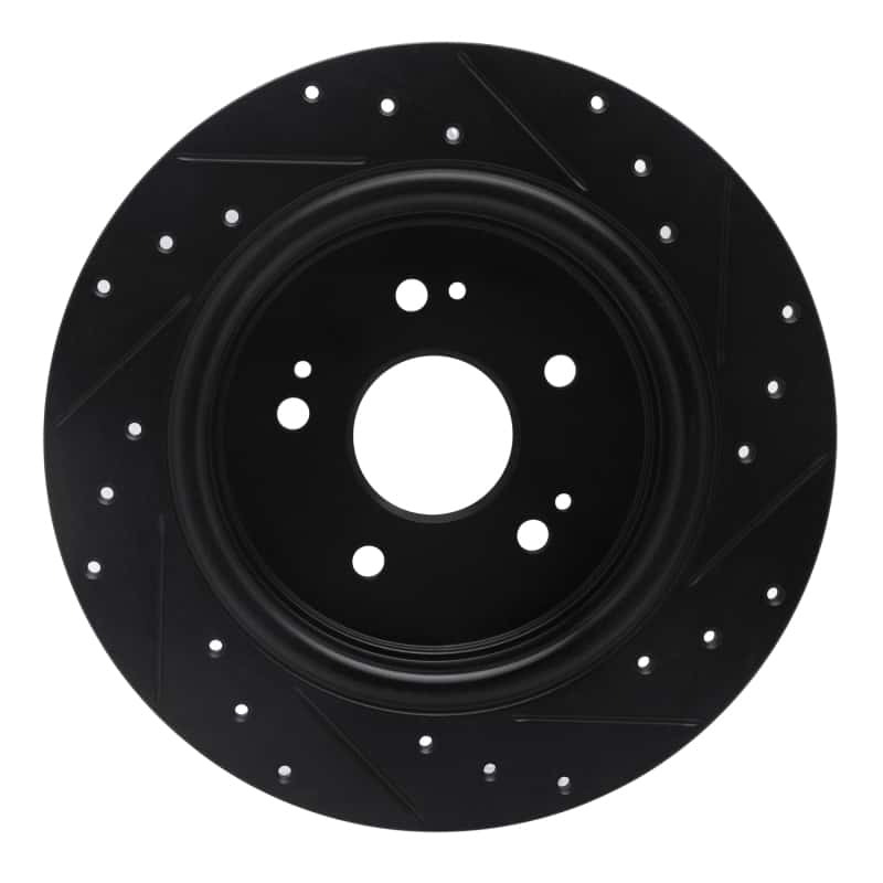 R1 Concepts — R1 15-25 Acura TLX Rear Left Drilled & Slotted Black Brake Rotor
R1 Brake Rotor Drill - view 5
