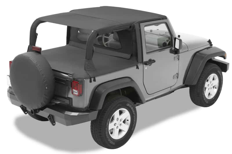 Bestop — Bestop 07-09 Jeep Wrangler JK 2-Door Header Safari Bikini (Black Diamond)
Safari Bikini - view 1