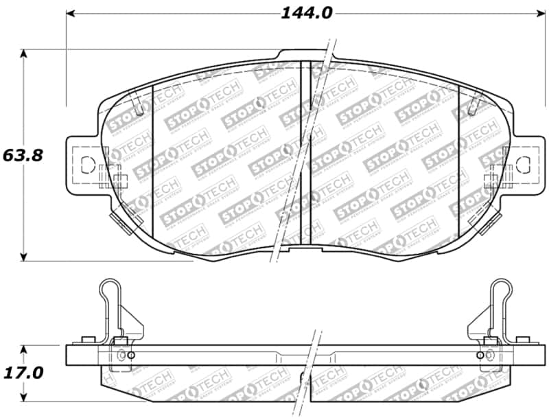 Stoptech — StopTech Performance 00-05 Lexus IS 250/300/350 / 02-09 SC 300/400/430 Front Brake Pads
Sprt Brk Pad W/Hdwr - view 9
