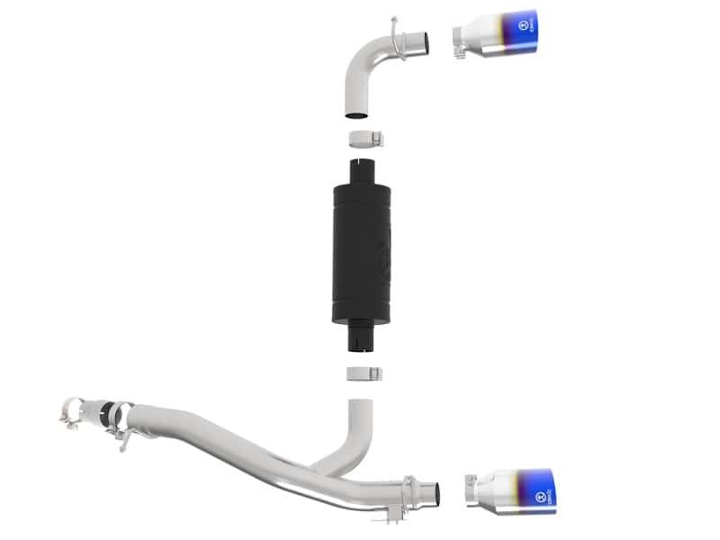 aFe — aFe Takeda 3in 304 SS Axle-Back Exhaust System w/ Blue Flame Tip 16-18 Ford Focus RS 2.3L (t)
Axle-Back Exhaust - view 5