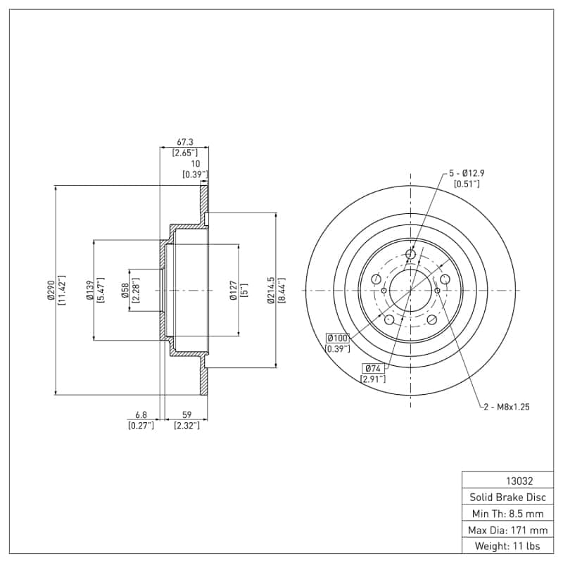 DFC — DFC 00-06 Subaru Legacy Rear GeoSPEC Coated Rotor
DFC Brake Rotor - view 6