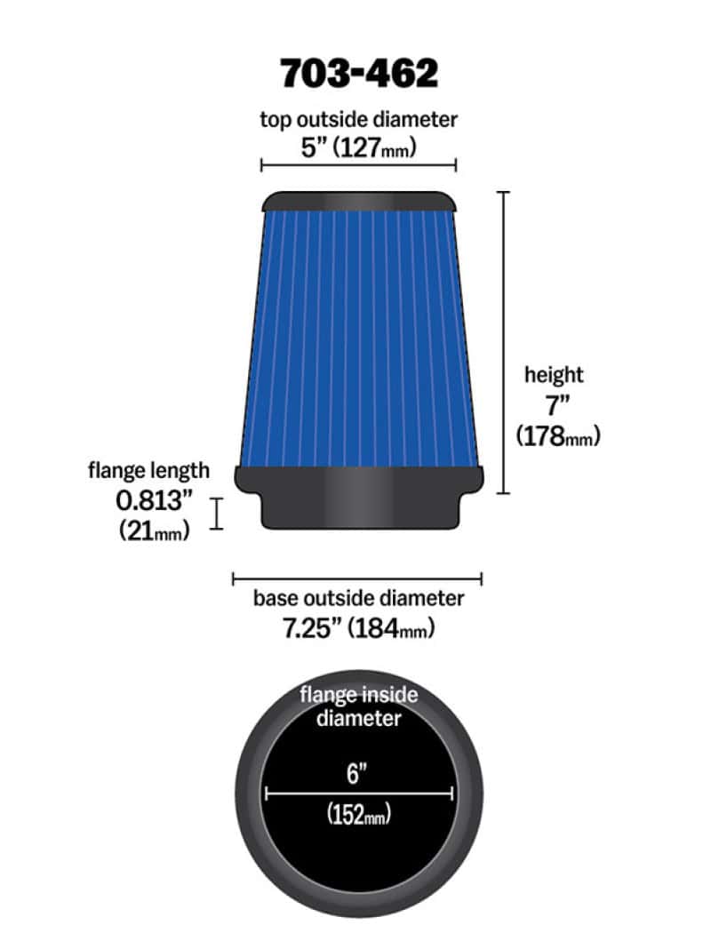 Airaid — Airaid Universal Air Filter - Cone 6 x 7-1/4 x 5 x 7 - view 3