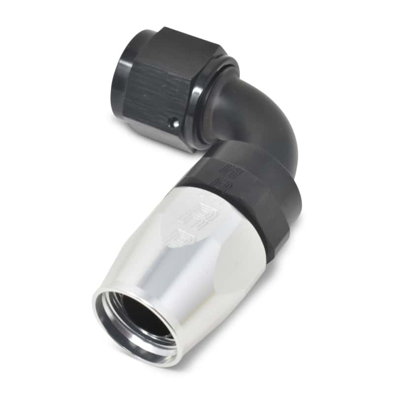 Russell — Russell Performance -10 AN Black/Silver 90 Degree Full Flow Hose End
Hose Fitting - view 5