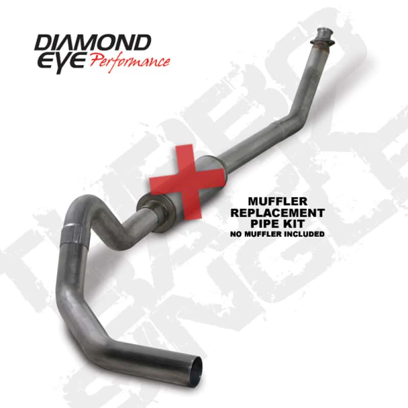 Diamond Eye Performance — Diamond Eye KIT 4in Turbo Back MFLR RPLCMENT PIPE SGL SS: 98.5-02 DODGE CUMMINS 5.9L
KIT; 4in.; TB MRP SG - view 3