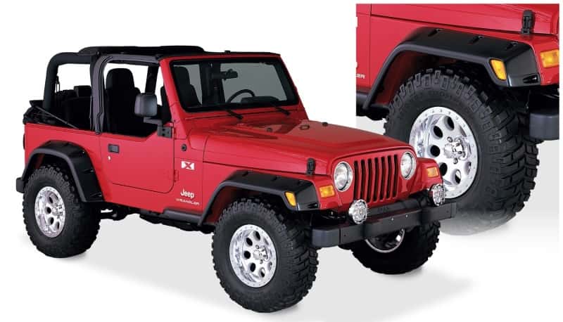 Bushwacker — Bushwacker 97-06 Jeep TJ Max Pocket Style Flares 4pc - Black
FF Pocket Style 4Pc - view 2