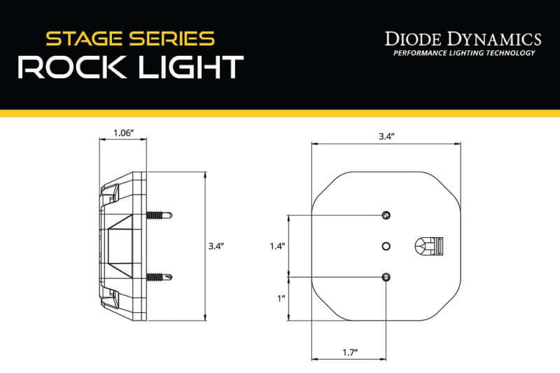 Diode Dynamics — Diode Dynamics Stage Series Rock Light Surface Mount Adapter Kit (one) - view 7