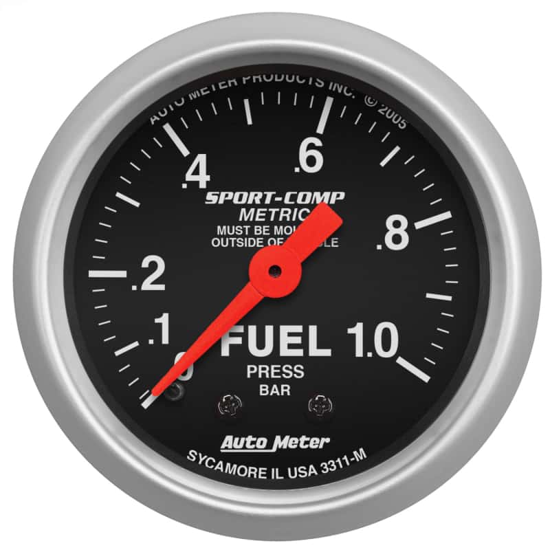 AutoMeter — Autometer Sport-Comp 52mm 0-1.0 Bar Fuel Pressure Mechanical Gauge
2" FUEL PRESS, 0-1.0 - view 1