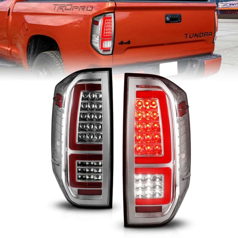 ANZO — ANZO 2014-2021 Toyota Tundra LED Taillights Chrome Housing/Clear Lens - view 1