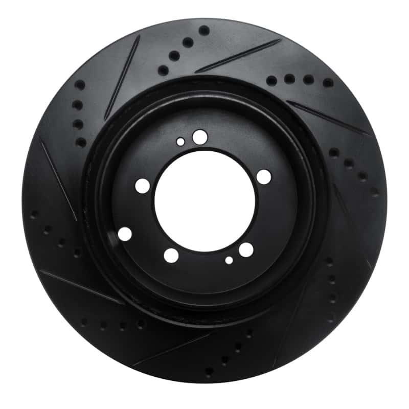 R1 Concepts — R1 03-06 Mitsubishi Lancer Rear Right Drilled & Slotted Black Brake Rotor
R1 Brake Rotor Drill - view 5