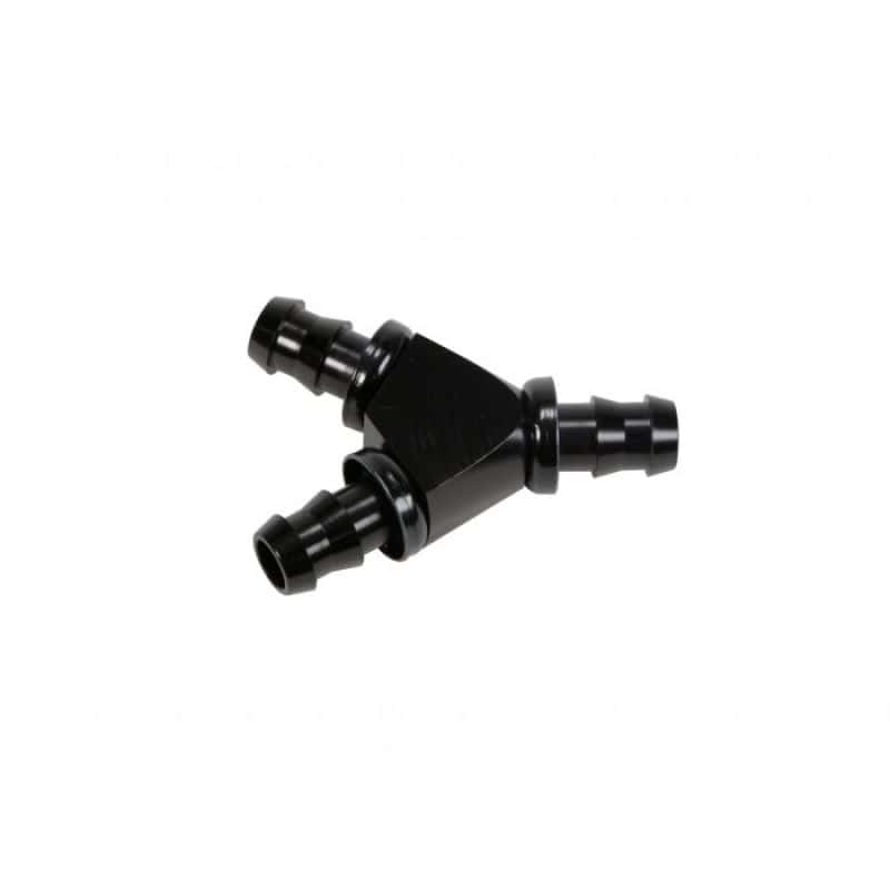 Fleece Performance — Fleece Performance 1/2in Black Anodized Aluminum Y Barbed Fitting (For -8 Pushlock Hose)
Hose Connector - view 2