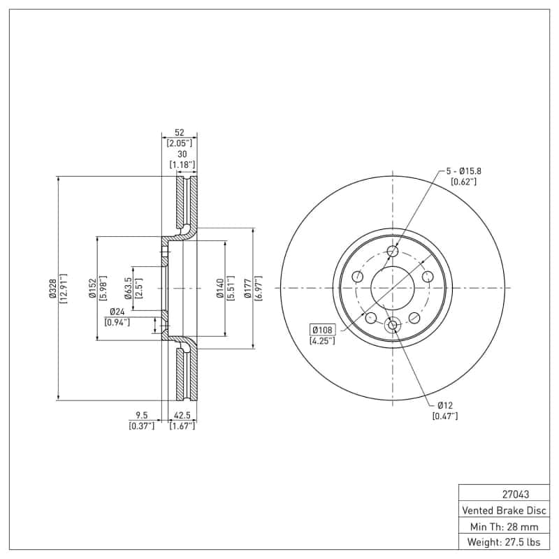 DFC — DFC 10-16 Volvo XC60 Front GeoSPEC Coated Rotor
DFC Brake Rotor - view 2