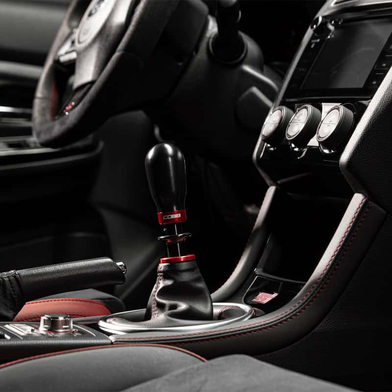 COBB — Cobb Subaru 6-Speed Tall Weighted COBB Shift Knob - Black (Incl. Both Red + Blk Collars) - view 5