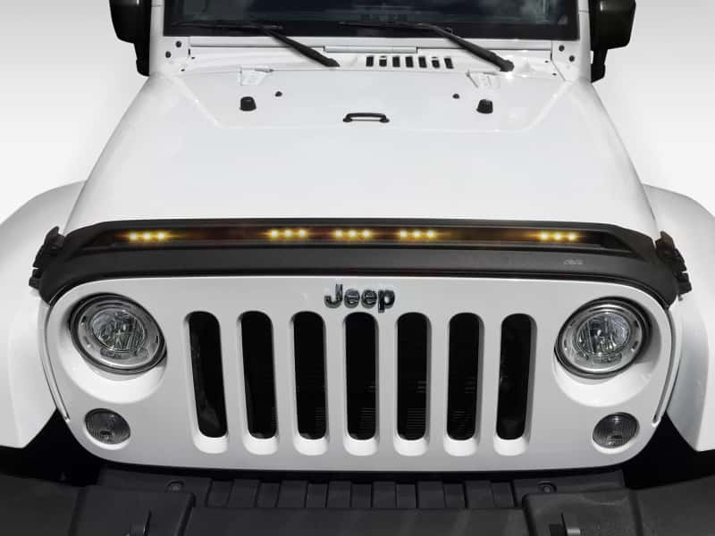 AVS — AVS 2007-2018 Jeep Wrangler JK Aeroskin Low Profile Hood Shield w/ Lights - Black
AEROSKIN LIGHTSHLD
Hood Protector - view 1