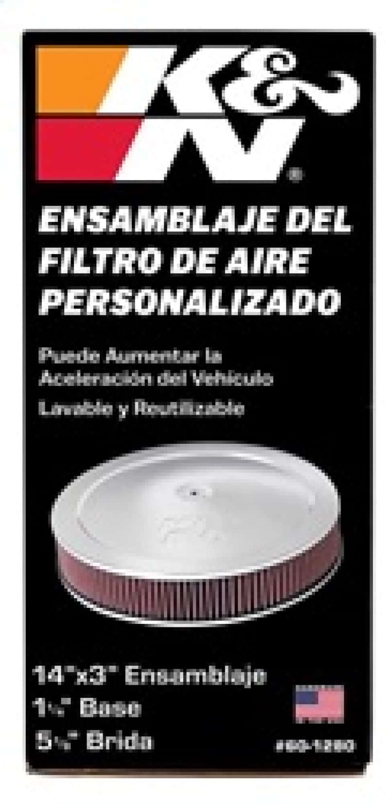 K&N Engineering — K&N 14in Red Custom Air Cleaner Assembly - 5.125in ID x 14in OD x 2.75in H x 1.25in Drop Base
Round Air Filter Ass
Air Filter Assembly - view 8