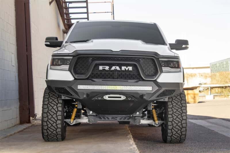 Addictive Desert Designs — Addictive Desert Designs 2019 Ram Rebel 1500 Stealth Fighter Fr Bumper w/Winch&Parking Sensor Mounts
Bumper- Front
Bumpers - view 7