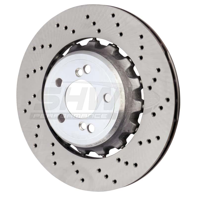 SHW Performance — SHW 15-18 BMW M3 3.0L Right Rear Cross-Drilled Lightweight Brake Rotor (34212284812) - view 2