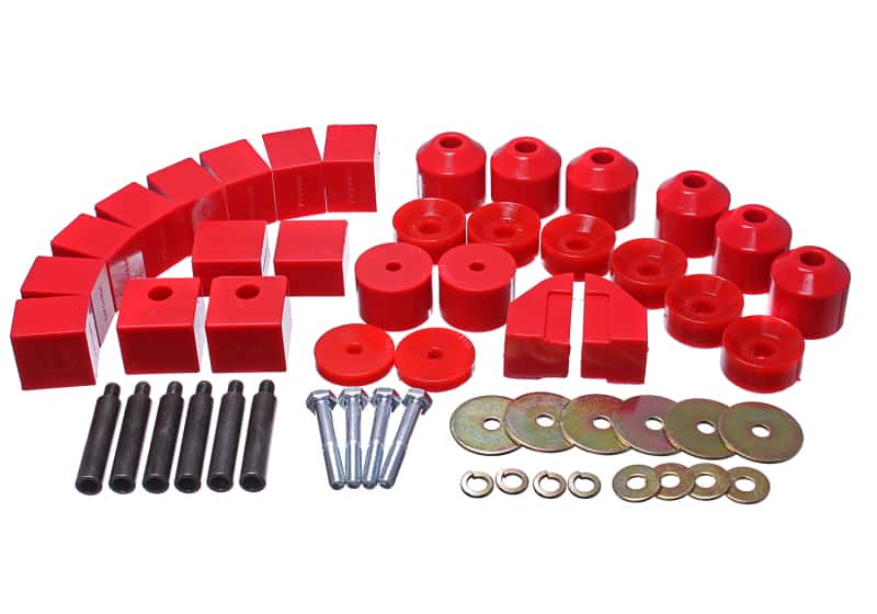 Energy Suspension — Energy Suspension 86-95 Suzuki Samurai Red 1in Lift Body Mount Set
BodyMntBshKt - view 2