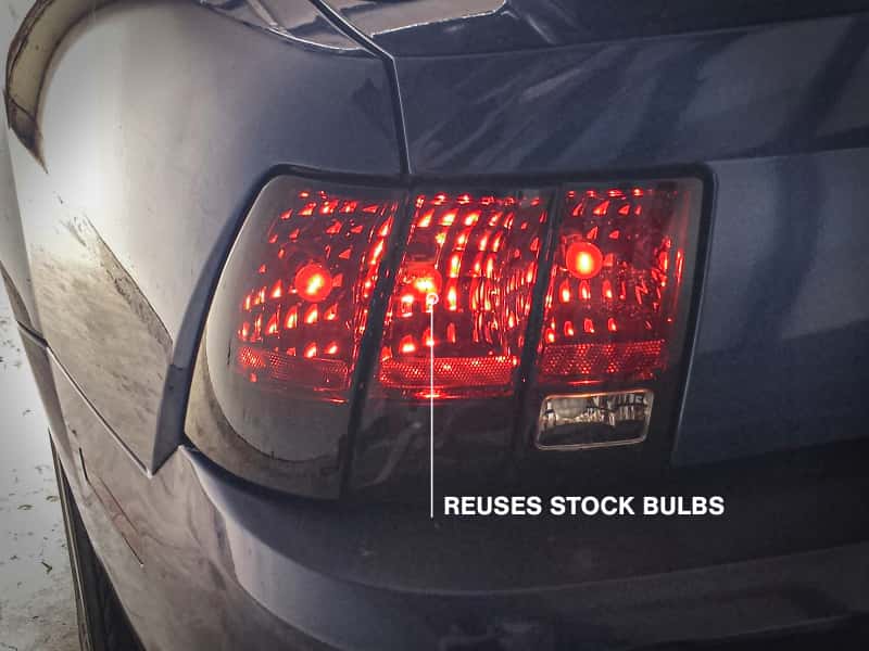 Raxiom — Raxiom 99-04 Ford Mustang Excluding 99-01 Cobra Tail Lights- Black Housing (Smoked Lens)
Lights - view 8