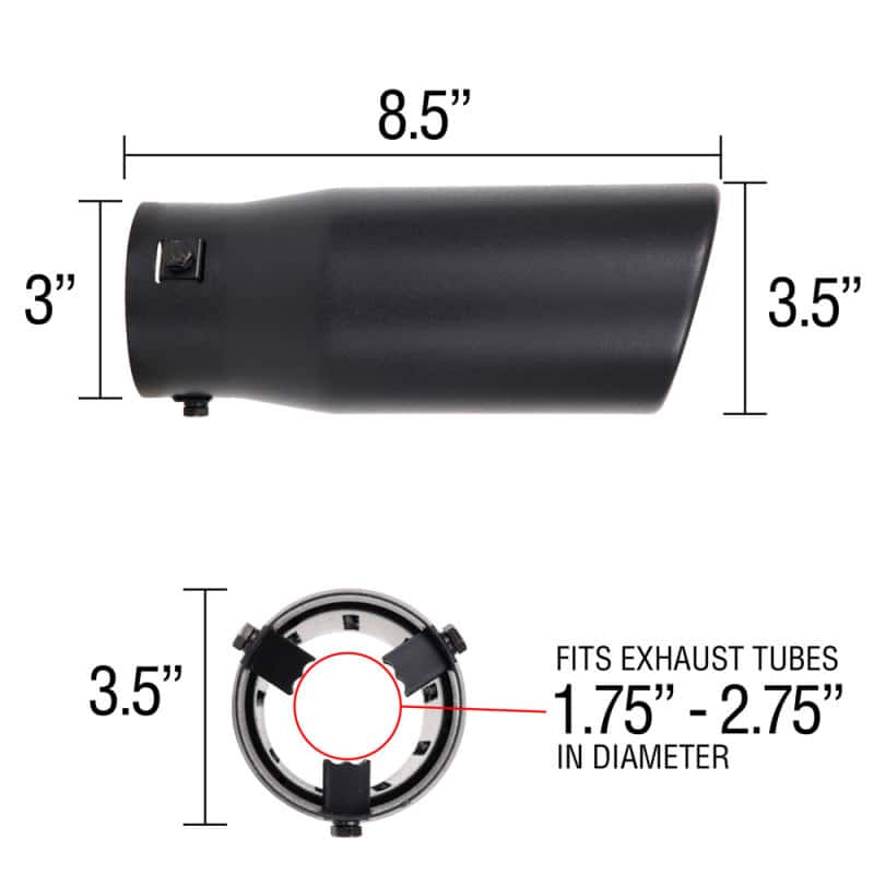 Spectre — Spectre Exhaust Tip 3-1/2in. OD / Slant - Black - view 10