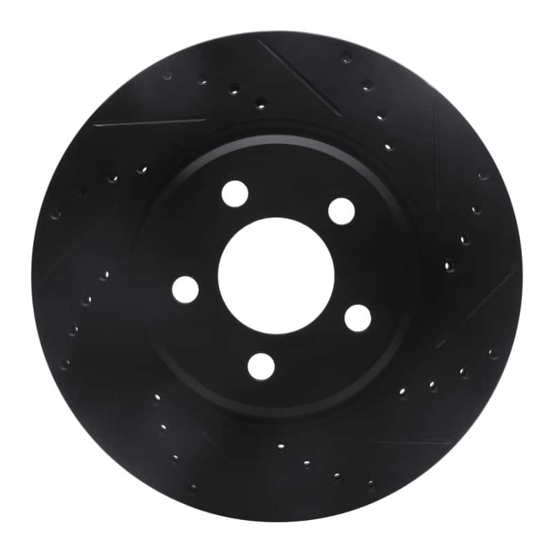 R1 Concepts — R1 05-23 Chrysler 300 Front Right Drilled & Slotted Black Brake Rotor
R1 Brake Rotor Drill - view 1