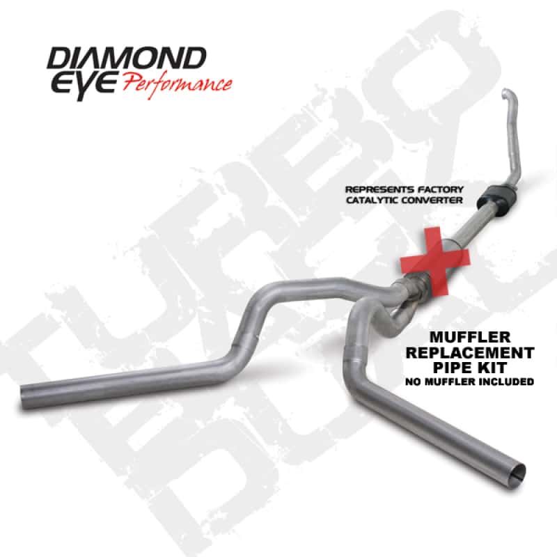 Diamond Eye Performance — Diamond Eye KIT 4in Turbo Back MFLR RPLCMENT PIPE DUAL ALUM94-97 5 7 3L F250/F350 PWRSTROKE NFS
KIT; 4in.; TB MRP DL - view 3