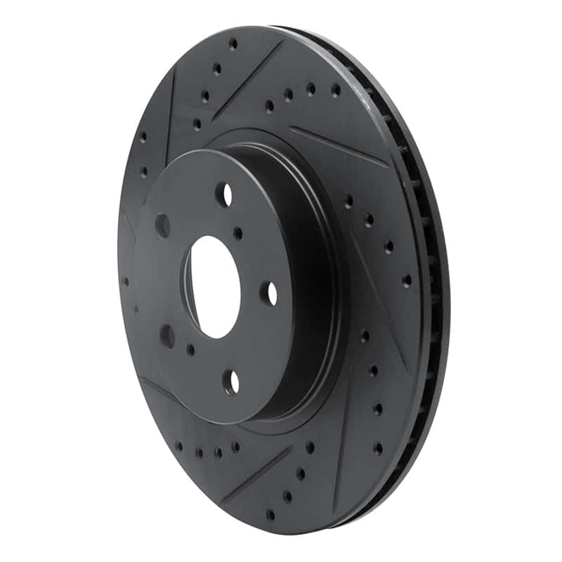 R1 Concepts — R1 86-92 Toyota Supra Front Left Drilled & Slotted Black Brake Rotor
R1 Brake Rotor Drill - view 2