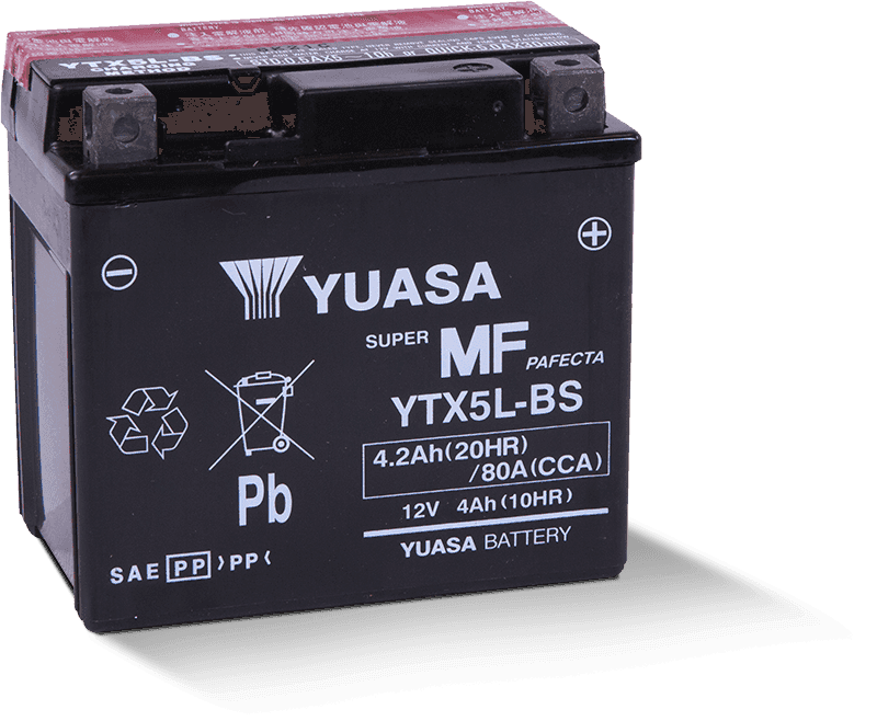 Yuasa Battery — Yuasa YTX5L-BS Maintenance Free AGM 12-Volt Battery w/Bottle - view 2