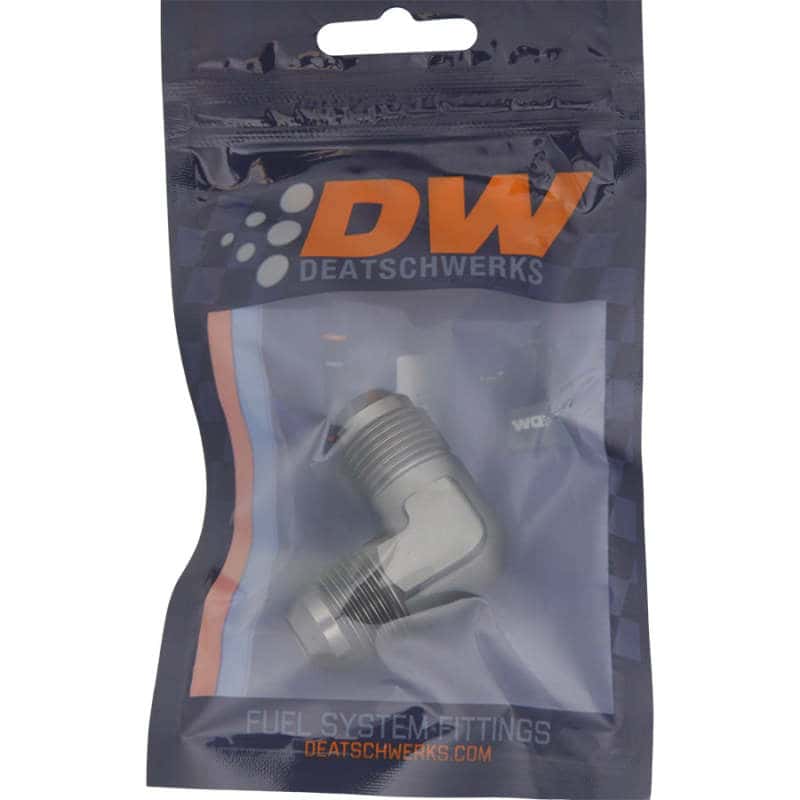DeatschWerks — DeatschWerks 8AN Male Flare To 8AN Male Flare 90-Degree Coupler Fitting - view 2