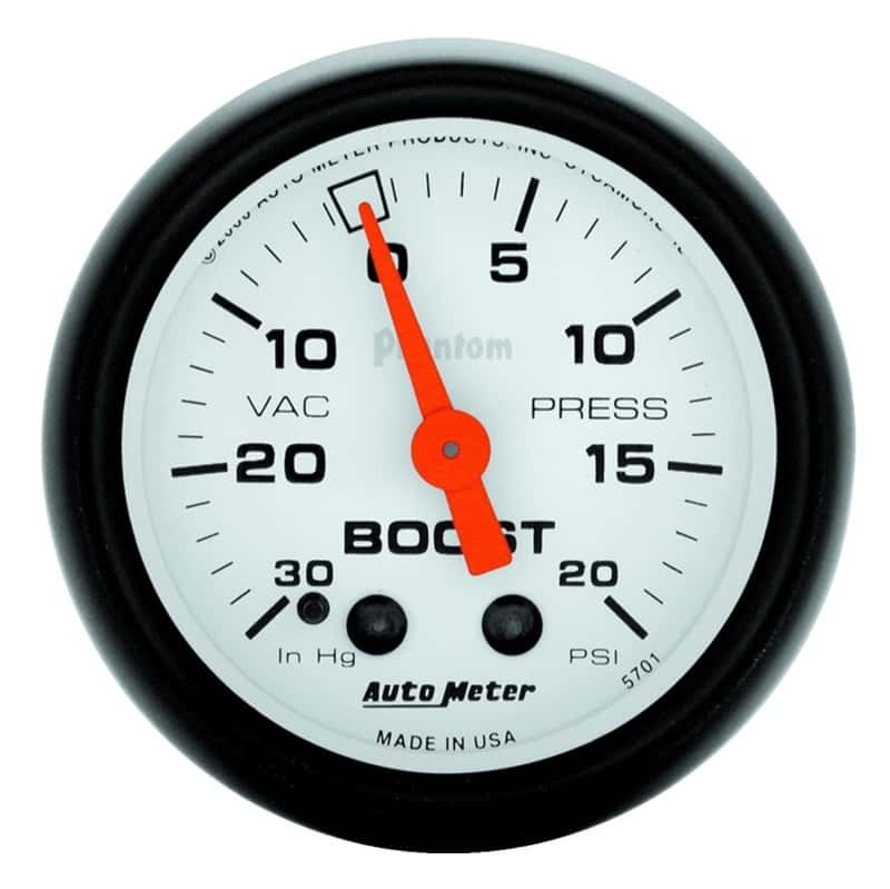 AutoMeter — Autometer Phantom 52mm 30in HG.-Vac/20PSI Mechanical Vacuum/Boost Gauge
2" BOOST-VAC, 30" - view 2