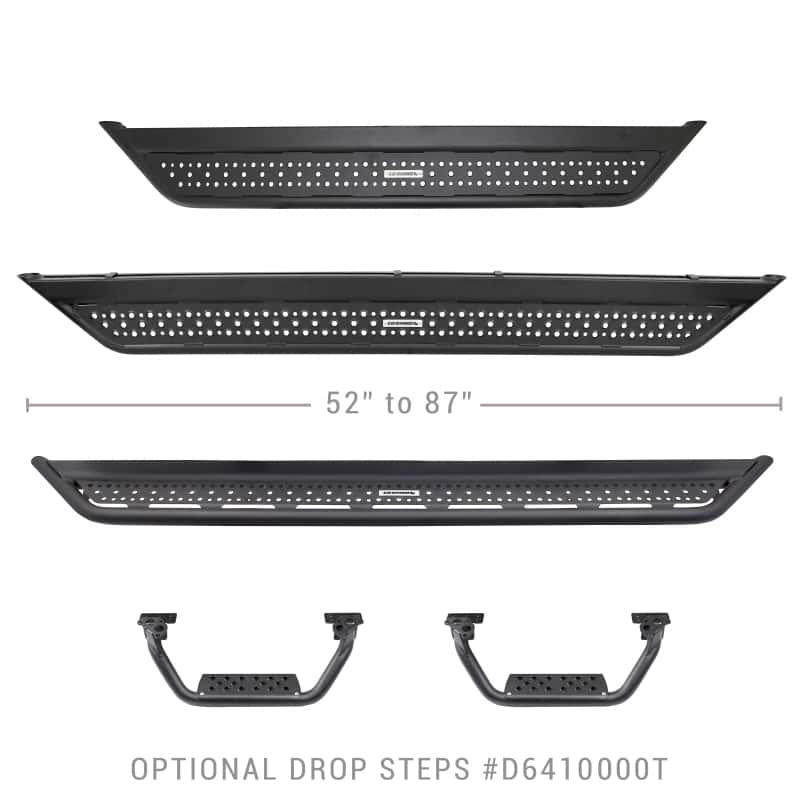 Go Rhino — Go Rhino 21-23 Ford Bronco 2DR Sport Utility Dominator Xtreme D6 Side Steps 6in - 57in Long
D6 Dominator Steps - view 3