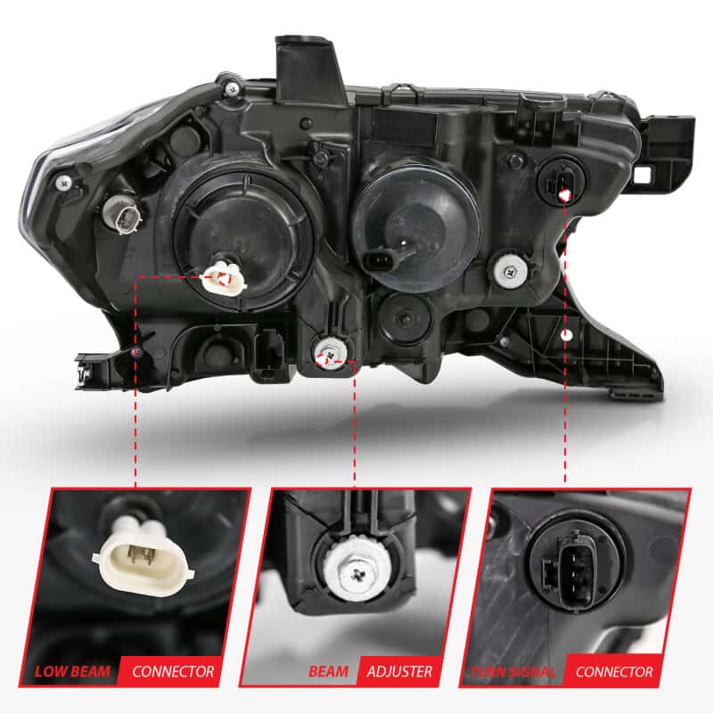 ANZO — ANZO 2016-2017 Toyota Tacoma Projector Headlights w/ Plank Style Switchback Black w/ Amber
Projector Headlights
Head Light Set - view 13