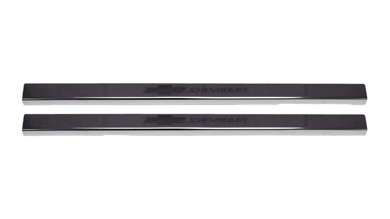 Putco — Putco 2020 Chevy Silv LD/HD Double/Regular Cab w/ Bow Tie Etching (2pcs) Black Platinum Door Sills
Door Sill Protector - view 1