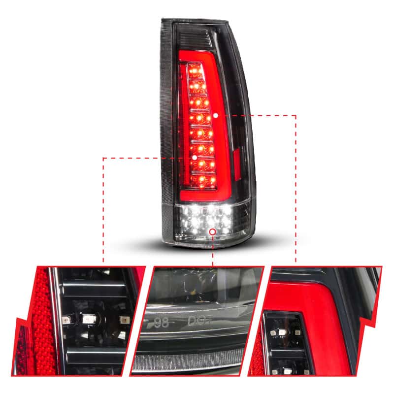 ANZO — ANZO 88-99 Chevy/GMC C/K1500/2500/3500 Full LED Light Tube Taillights Black Housing Clear Lens
TailLightSet - view 3